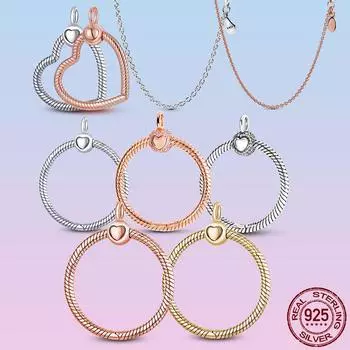 Элегантный серебряный 925 пробы кулон O Charms подходит для оригинального ожерелья DIY базовая цепочка для женщин ювелирные изделия своими руками подарок на годовщину