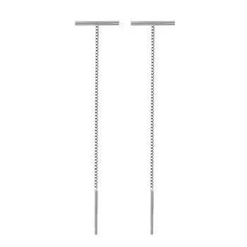 Elegant and Cute Cylindrical Earrings, Long Temperament T-shaped Earrings, Simple and Cold Wind Trend One-word Earrings, Ear Jewelry