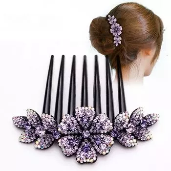 Elegant Barrettes Flower Slide Clips Hair Clips Hair Pins Hair Comb розовый