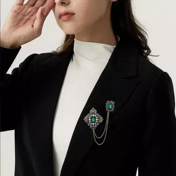 Элегантная брошь-пчела-цепочка с кисточками для костюма, булавка для свитера с лацканами из искусственного жемчуга и стразами золотистый