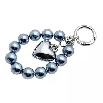 Elegant Bowknot Heart Charm with Pearl Pendant Lovely Beaded Rings Key Chain Bowknot Heart Charm for Fashion Enthusiasts 3