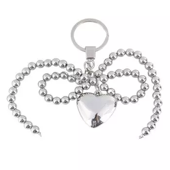 Elegant Bowknot Heart Keychain Accessory Versatile Silver Heart Bowknot Key Chain Pendant Portable Bag Key Decoration