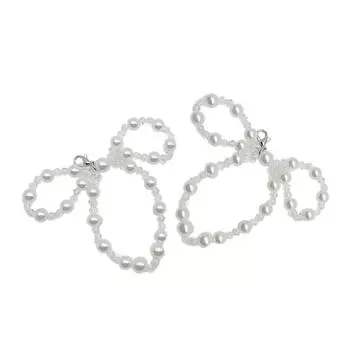 Elegant Bowknot Keychain Pendant Beautiful Crystal Shoe Decoration Keychain Stylish Beaded Bowknot Shoe Pendant C