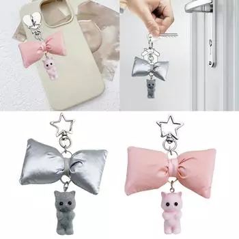 Элегантный брелок-бабочка, бант, кошка, бабочка, узел, брелок, съемный телефонный шнурок, украшение для модных женщин розовый