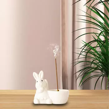 Элегантный держатель для благовоний в виде кролика для релаксации и домашнего декора белый