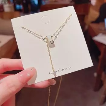 Elegant Cat s Eye Titanium Necklace for Women - High-End Design, Versatile, Exquisite Clavicle Chain X771 золотой