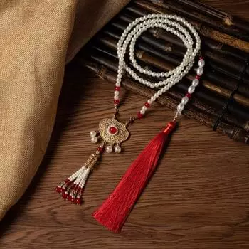 Elegant Chinese Style Necklace Aesthetic Cheongsam Necklace Retro Hanfu Necklaces for Women