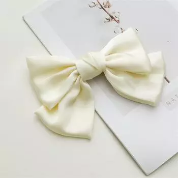 Elegant Double Bow Hair Clip Silk Like Hair Pin Retro Headbands with Clips Female Ponytail Clips Fashion Hair Accessories Girls
