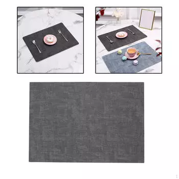 Элегантный набор салфеток для обеденного стола из искусственной кожи - легко чистить и стильно декорировать чёрный