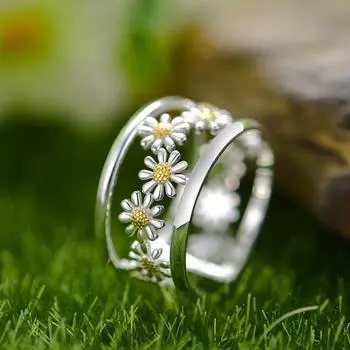 Elegant Fresh Chrysanthemum S925 Women s Ring - Natural Design