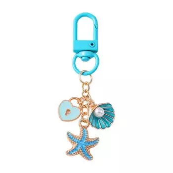 Elegant Gold Starfish Keychain Ocean Inspired Starfish Keychain Nautical Charm Fashion Keyrings Accessory Gift B