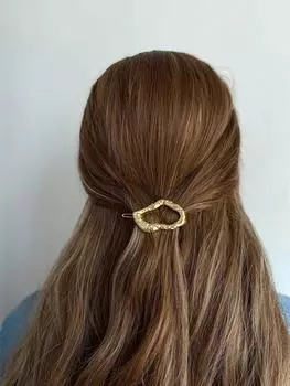 Элегантный золотой металлический простой зажим для волос серебряный металл французский Y2K заколки для волос сплав модные шпильки аксессуары защелка сбоку для волос пони женщины 1pc-gold