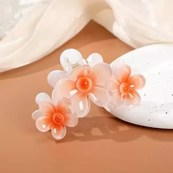 Elegant Gradient Flower Hair Claw Clips Women Petal Shape Trendy Claw Clips Clamp Hairpin Sweet Girls Hair Accessories Gifts