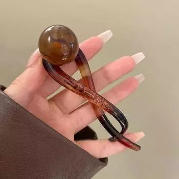 Elegant Hairpin Bead Twisted Clip Hair Styling Tool Hair Clip Line Grab Clip Hair Accessories Frog Buckle Ponytail Clip Gift