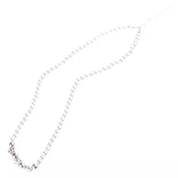 Elegant Handmade Alloy Necklace with Flowers Fashionable Flower Collar Chain Adornment Eye Catching Beads Necklace Charm