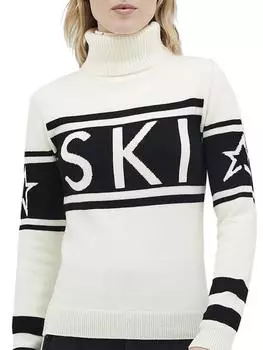 Elegant Harajuku Autumn/Winter New Jacquard Knitted Letter Stripe Fashion High Collar Slim Fit Trendy Women s Sweater S чёрный