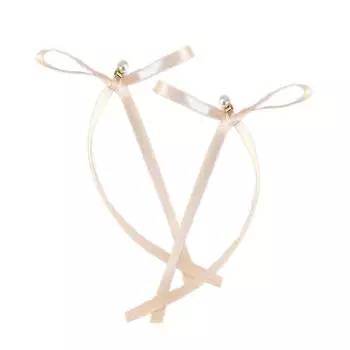 Elegant Imitation Pearl Earring Long Ribbon Bowknot Drop Earrings for Women Aesthetic Ear Studs Wedding Party Jewelry белый