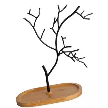 Elegant Jewelry Stand Necklace Holder Jewelry Display Rack Tree Shape Jewelry Organizers for Organizing Accessories чёрный