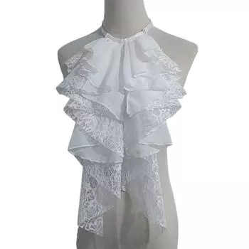 Elegant Layered Lace False Collar Adjustable Fake Lace Collar Ruffled Design Collar Girls