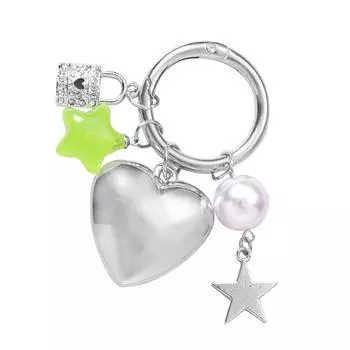 Elegant Love Heart Pendant Star Keychain Charm for Women Ladies Bags and Backpack Accessory Gifts for Any Occasions