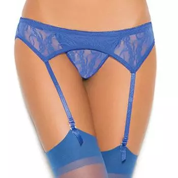 Elegant Moments 1218 Комплект из вышитого кружевного пояса для чулок и трусиков-стрингов One (Элегантные моменты) (Королевский размер)