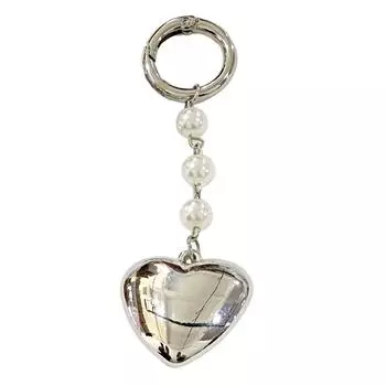 Elegant Pearl Bowknot Heart Pendant Lovely Heart shaped Keyring Practical Hangings Pendant Decoration Phone Charm 3