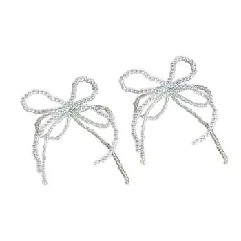 Elegant Pearl Bowknot Shoe Buckle Ornament for Jewelry Making Keychain Earrings Shoe Clip DIYs Crafts Bag Accessories 1