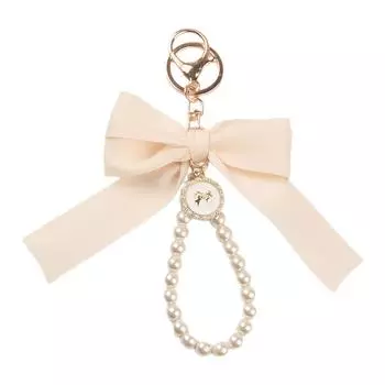Elegant Pearl Chain Keychain with Large Ribbon Bowknot Pendant Stylish Keychain for Women and Girls Bag Decoration 5