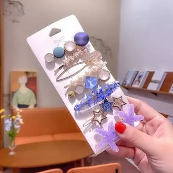 Elegant Pearls Geometric Hair Clips Crystal Hairpins Sweet Hair Ornament Hairpin Barrette Headband Hair Accessorie