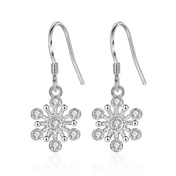 Элегантные модные серьги-снежинки с бриллиантами, женские серьги-кольца, серьги-гвоздики, супер-сказочные серьги-подвески принцессы