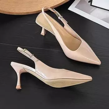 Elegant pointed back empty high heels summer new temperament with skirt single shoes versatile casual sandals 34