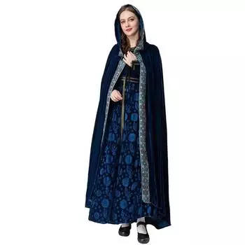 Elegant Princess Witch Costume Cloak For Women With Stylish Queenly Design In Fabric Polyester S