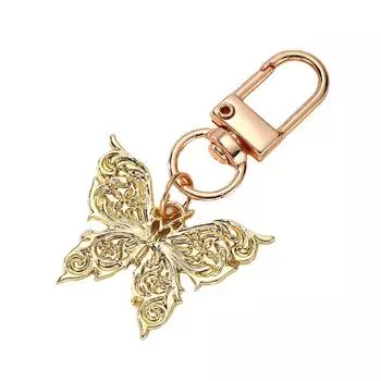 Elegant Resin Butterfly Keychain Alloy Key Holder Unique Keyring Bag Pendant Fashion Accessory for Women and Girls 2