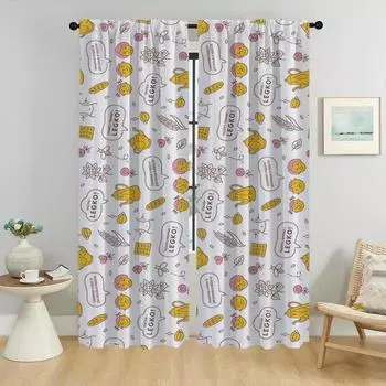 Элегантные шторы для комнаты, 2 шт., картонная коробка со слоном, украшение на Хэллоуин, затемняющая штора для комнаты, 2 панели, гостиная W50xH70cmx2pcs