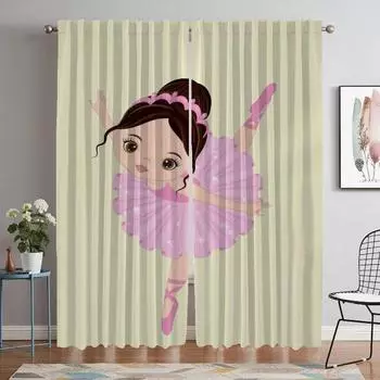 Elegant Room Curtains for Camera Ballet Home Interior Curtains 2 Pieces Window Curtain Shades Tulle for Bedroom Partition Living W50xH70cmx2pcs-CL
