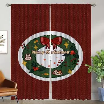 Elegant Room Curtains for Camera Christmas Halloween Decoration Partition Living Room Curtain Shades Kitchen Curtains 2 Pieces W50xH70cmx2pcs-CL