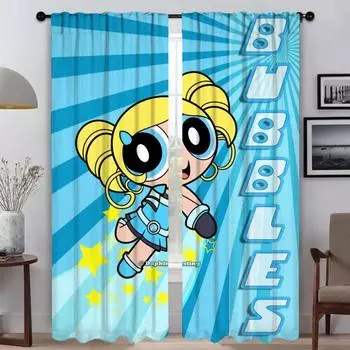 Elegant Room Curtains for Living Room The Powerpuff Girls Halloween Decoration Kitchen Curtains 2 Pieces Window Curtain Shades W50xH70cmx2pcs-CL