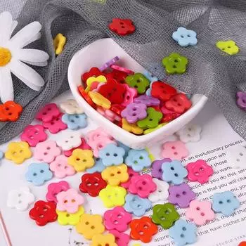 Elegant Shape Distinct for Special Craft Flower Buttons Resin Sewing разноцветный
