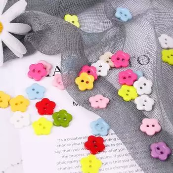 Elegant Shape Distinct for Special Kids Sewing Flower Buttons Resin разноцветный