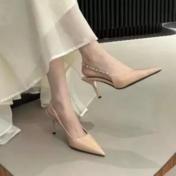 Elegant Silver High Heels Women s Summer Sandals 4CM-8CM Comfortable Stylish Shoes for 2025 Fashionable Footwear 35