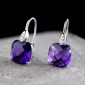Elegant Simple and Fashionable Women s Amethyst Eardrop Jewelry Amethyst earrings
