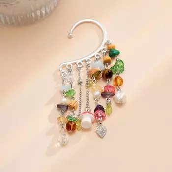 Elegant Single Side Beaded Earring Trendy Irregular Beaded Earring Mushroom Stud Earring Girl 1 pc