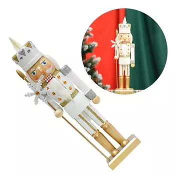 Элегантная снежинка Щелкунчик Статуэтка Очаровательная золотая снежинка Щелкунчик Украшение Рождественская декоративная настольная статуэтка