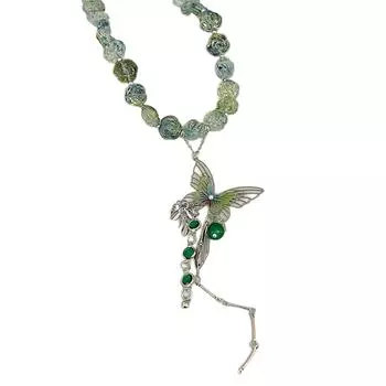 Elegant Sturdy Alloy Necklace with Rose and Butterfly Designs Portable Accessory for Fashionable Occasions Daily Use