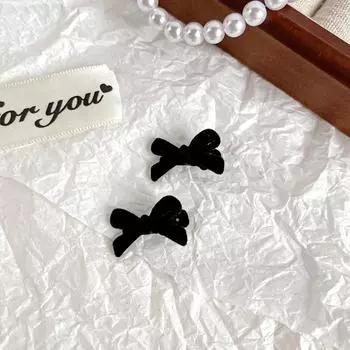 Elegant Velvet Pearl Bow Hairpins Women Girls Bangs Hair Clips Barrettes Accessories Hairclip Headwear Headdress Ornament