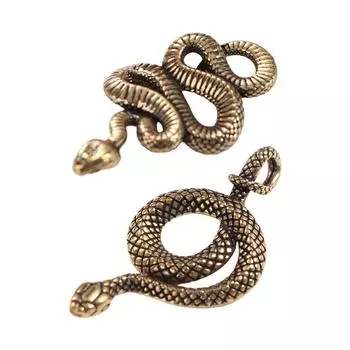 Elegant Vintage Brass Snake Statue Lucky Charm Animal Sculpture Home Office Desk Decor Style 1