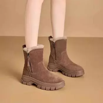 Elegant With Low Heels Booties Ankle Padded Women s Snow Boots Protective New In Spring Autumn Fashion 2024 Boot Pu Ladies Shoes 35