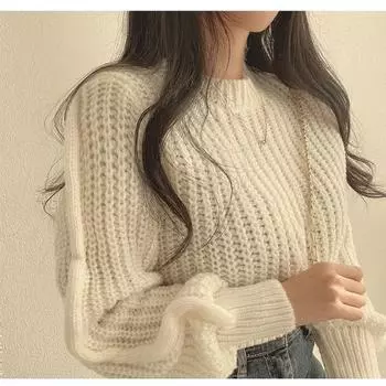 Элегантный женский джемпер с длинным рукавом, модный, зима-осень, однотонный, свободный, теплый, свитер, повседневный, праздничный, офисный, женский, пуловер, топы S белый