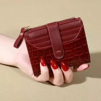 Elegant Women s Multi Card Wallet - Secure Double Zip Clutch | Casual PU Leather Purse with Style Storage Crocodile Card Bag