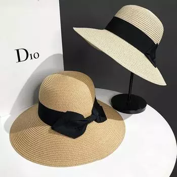Elegant Women s Straw Hat Beach Hat Summer Sun Soft Fur Wide Brim Foldable Bucket Hat Outdoor Camping Hiking Sun Hat 56-58CM хаки